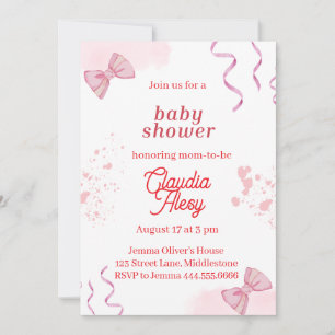 Baby shower coquette modifiable Invitation 3