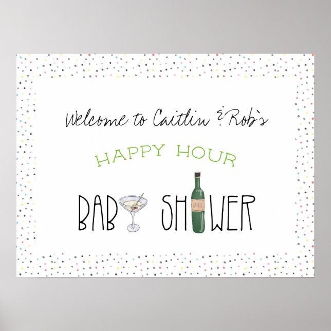 Baby shower couple | Happy Hour Welcome Poster (Devant)