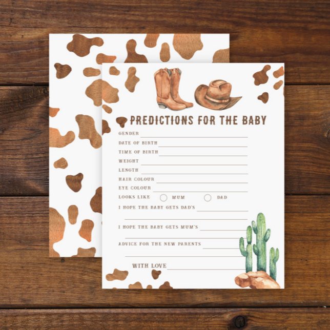 Baby shower cow-boy - prédictions et conseils pour (Créateur téléchargé)