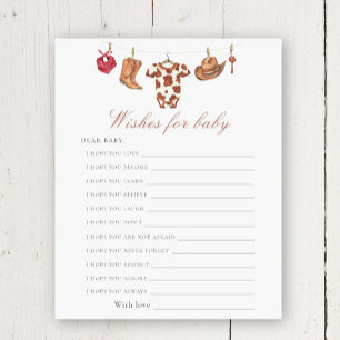 Baby shower cow-boy - vœux pour bébé