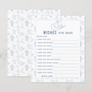 Baby shower cowboy - Jeu de fête   vœux pour bébé