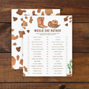 Baby Shower Cowboy - Préférerait-Elle