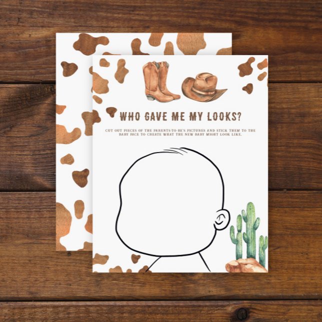 Baby Shower Cowboy - Qui ressemble au bébé (Créateur téléchargé)