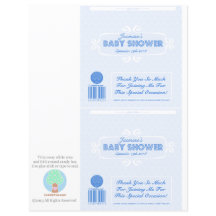 Baby shower Custom Candy Bar Wrappers Bleu