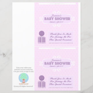 Baby shower Custom Candy Bar Wrappers rose