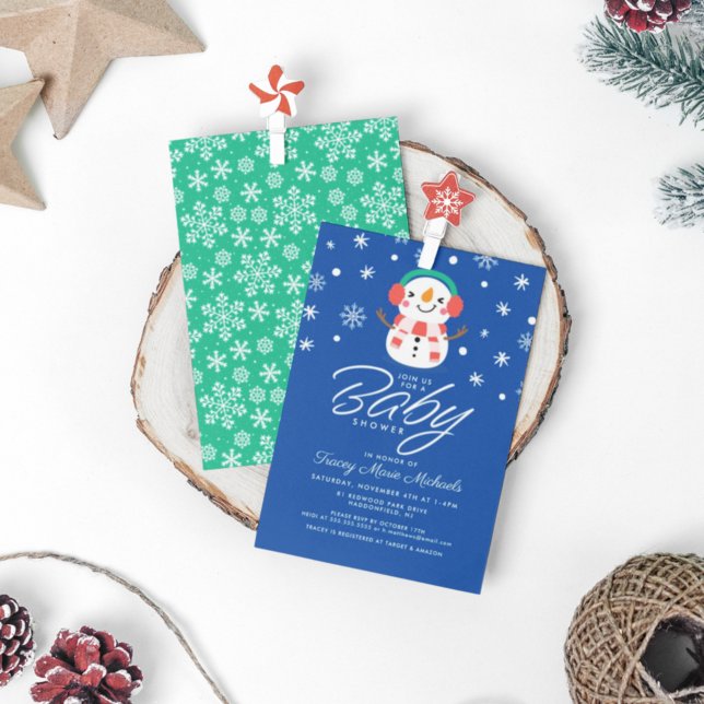 Baby shower | Cute Little Snowman Invitation (Créateur téléchargé)