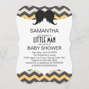 Baby shower Cute Mustache Boys Invitation personna