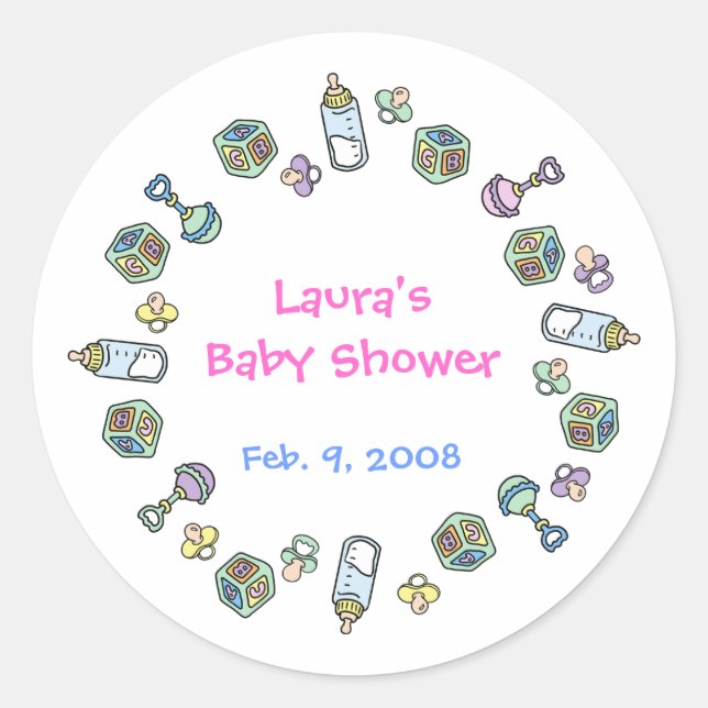Baby shower Cutietoots Favoriser Sticker (Devant)