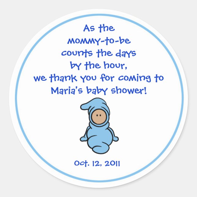 Baby shower Cutietoots Favoriser Sticker (Devant)