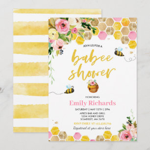 Baby shower d'abeilles Invitation Floral Babee Dou