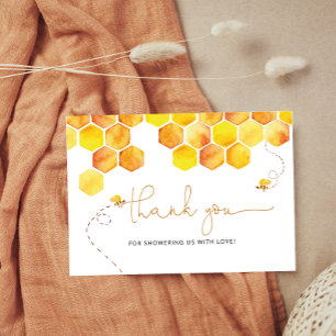 Baby shower d'abeilles miel merci cartes