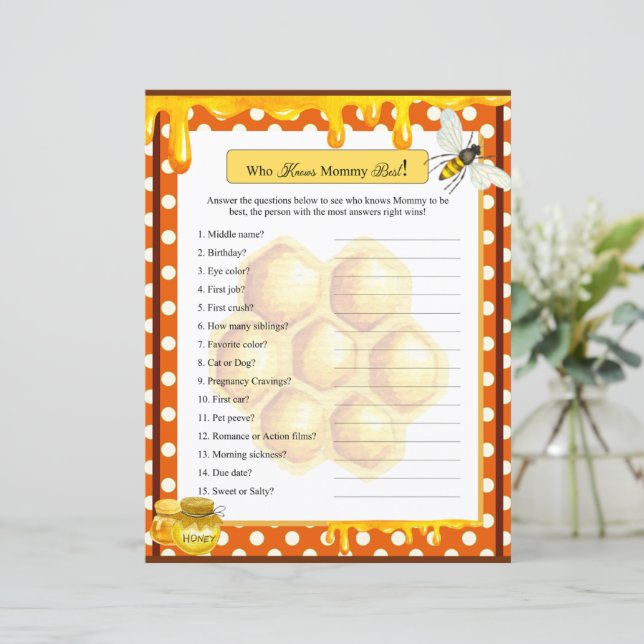 Baby shower d'abeilles sucrées qui connaît maman j (Debout devant)