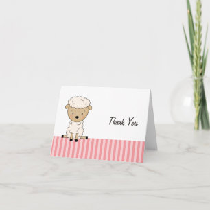 Baby shower d'agneau de fille Merci en bande rose
