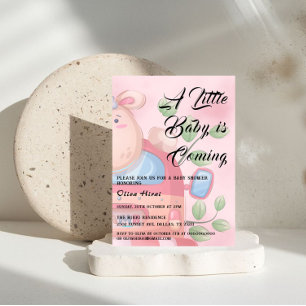 Baby shower d'agneau pour bébés mignon Invitation