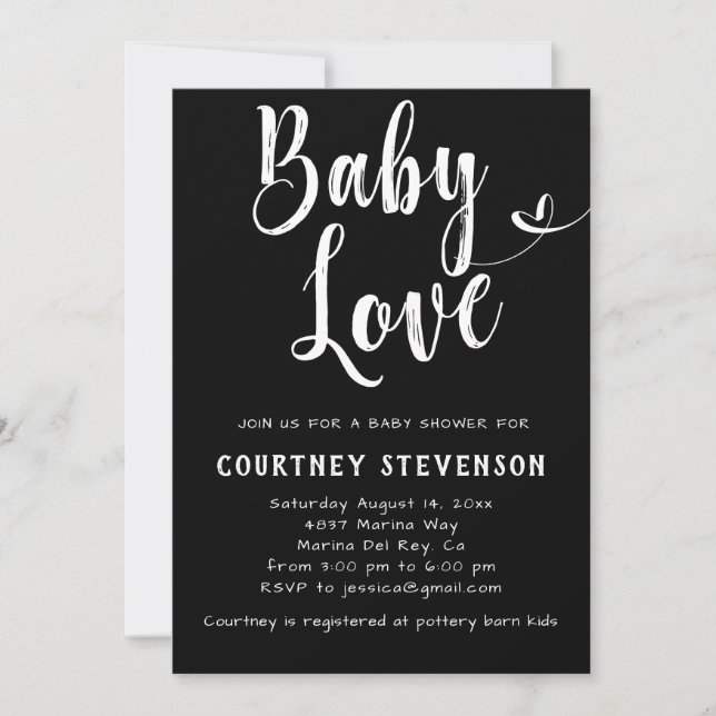 Baby shower d'amour pour bébé Invitation (Devant)