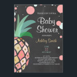 Baby shower d'ananas invitation Mariage tropicale<br><div class="desc">♥ Une façon parfaite d'invitation vos invités à votre Baby shower! Thème ananas avec rose,  menthe et or.</div>