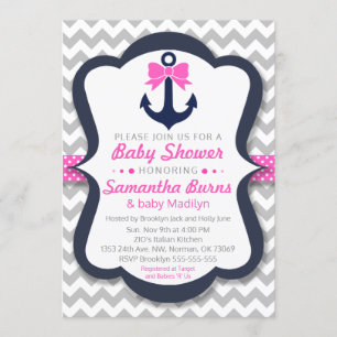 Baby shower d'Ancre Invitation personnalisable - N