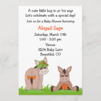 Baby shower d'âne mignon Invitation pour les garço