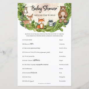 Baby shower d'animaux des bois autour du monde