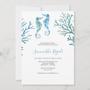 Baby shower d'aquarelle bleu décontracté  Invitati