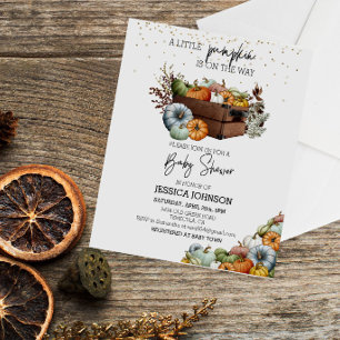 Baby shower d'aquarelle petit Citrouille d'automne