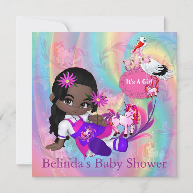 Baby shower d'arcs-en-ciel colorés Invitation (Devant)