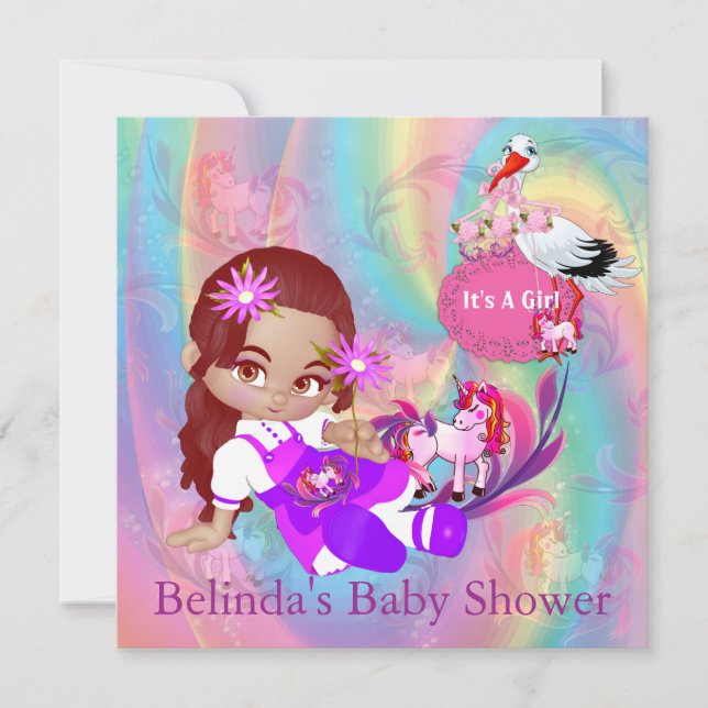 Baby shower d'arcs-en-ciel colorés Invitation (Devant)