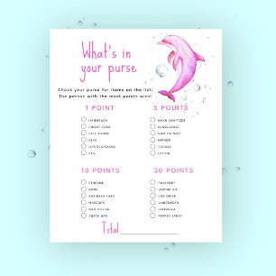 Baby shower dauphin - Quoi dans votre sac à main