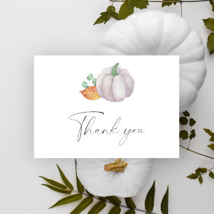 Baby shower d'automne citrouille blanc - Carte de