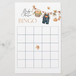 Baby shower d'automne citrouille Jeu de Bingo