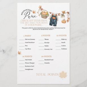 Baby shower d'automne citrouille Quoi sur le jeu d