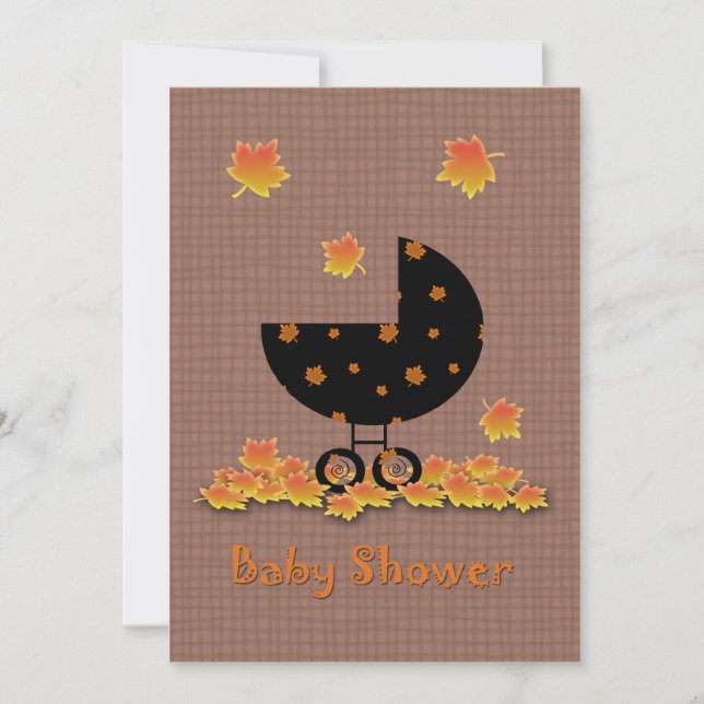 Baby shower d'automne Invitation Bébé Buggy (Devant)
