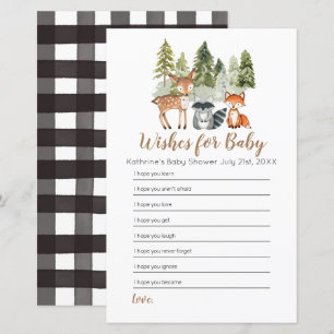 Baby shower d'aventure animal cerf Voeux pour bébé