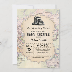 Baby shower d'aventure Invitation Carte Travel Wor