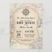 Baby shower d'aventure Invitation Carte Travel Wor