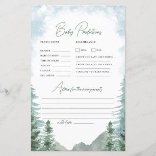 Baby shower d'aventure Jeu de prévision et de cons