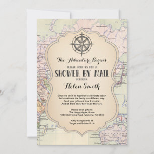 Baby shower d'aventure par carte postale Travel Wo