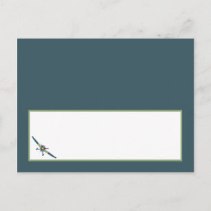 Baby shower d'avion vintage Carte de lieu inscript