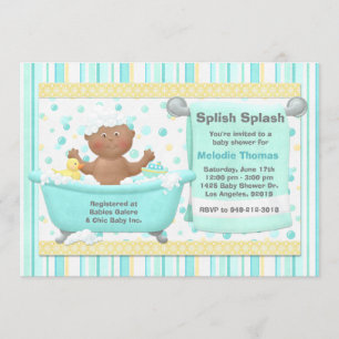 Baby shower de bain Invitation afro-américaine