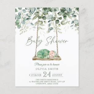 Baby shower de balancier Eucalyptus Invitation