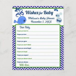 Baby shower de baleine bleue Voeux pour conseil bé