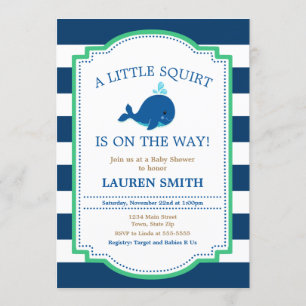 Baby shower de baleine Invitation bébé garçon
