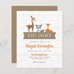 Baby shower de bannière Budget Cute Woodland Anima