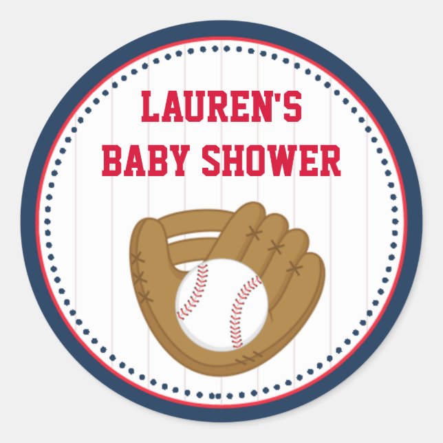 Baby shower de baseball Favoriser les étiquettes S (Devant)