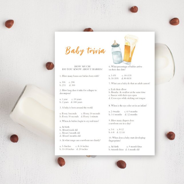 Baby shower de bière - Baby Trivia jeu (Créateur téléchargé)