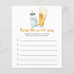 Baby shower de bière pour bébé Guess the sweet mes