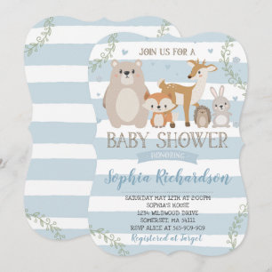 Baby shower de bois Invitation douche lunaire