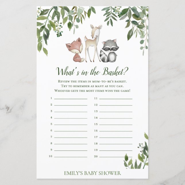 Baby shower de bois - Whats dans le panier (Devant)