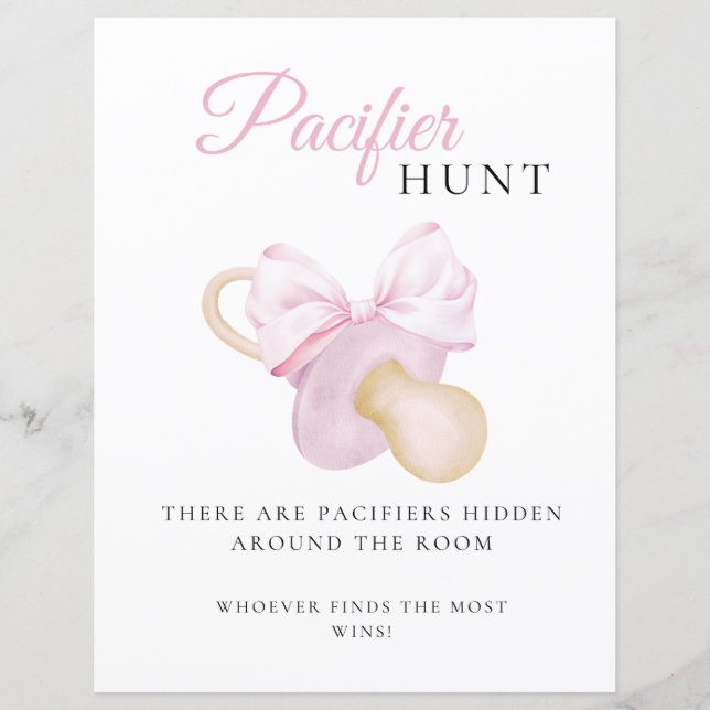 Baby shower de Bow rose Pacifique Chasse Jeu (Devant)
