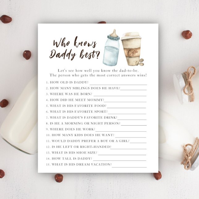 Baby shower de brasserie - Jeu Qui connaît le mieu (Créateur téléchargé)